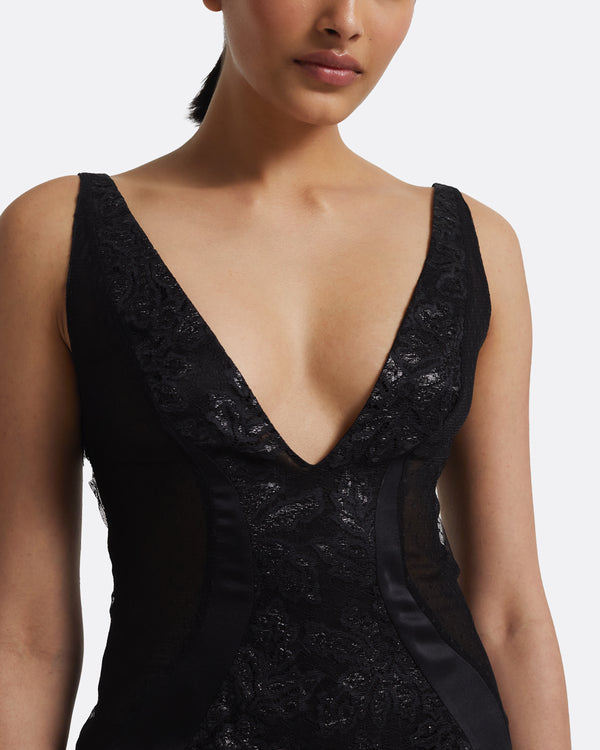 Safiyaa Kaya Midi Dress In Black