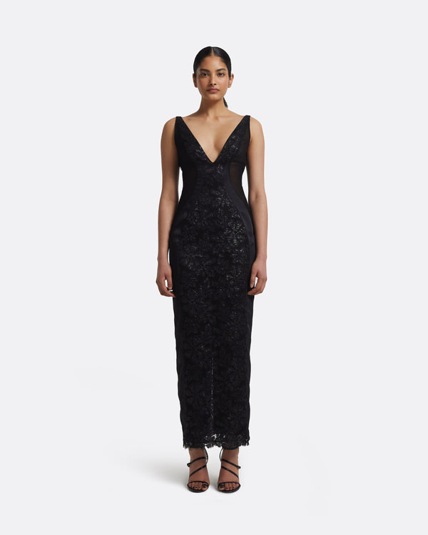 safiyaa Kaya Midi Dress in Black