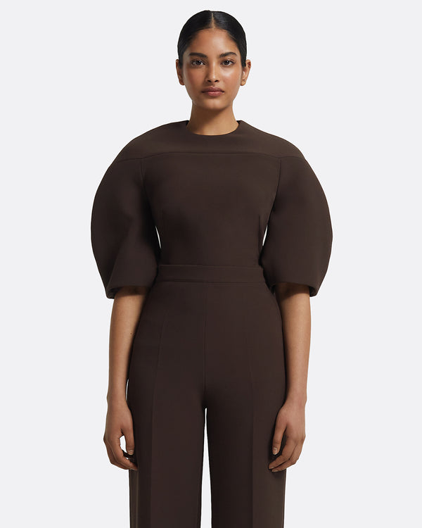 safiyaa Kimari Top in Peat Brown