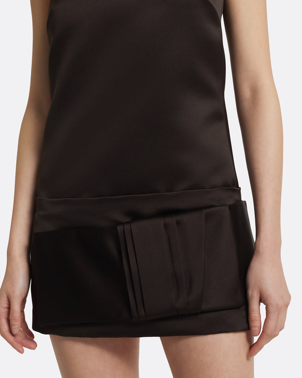 Safiyaa Kimora Short Dress In Peat Brown