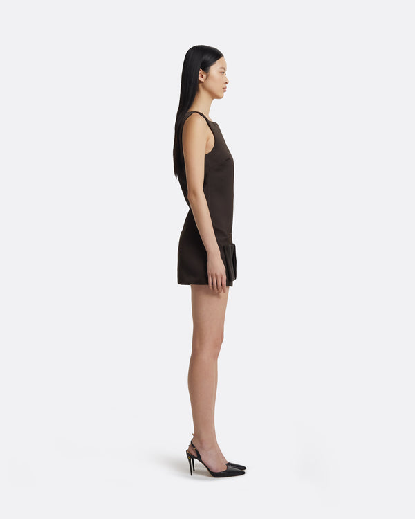 Safiyaa Kimora Short Dress In Peat Brown