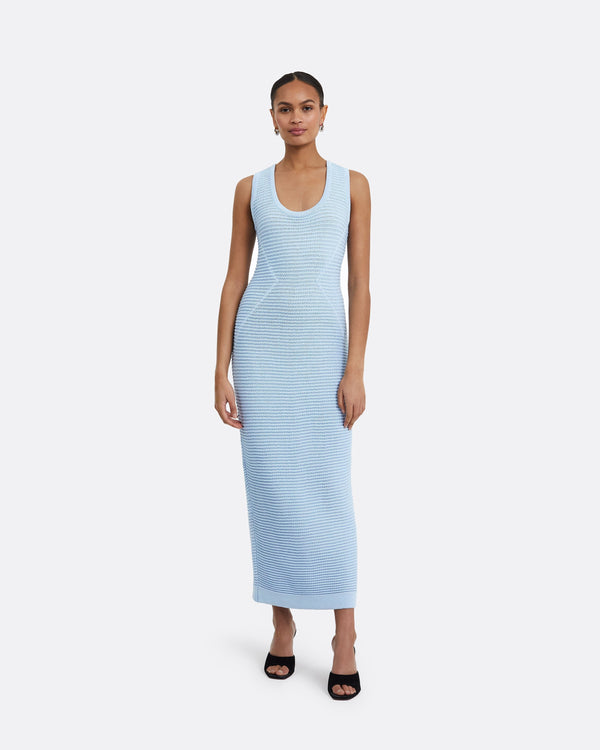 safiyaa Klaudette Azurra Crochet Midi Dress
