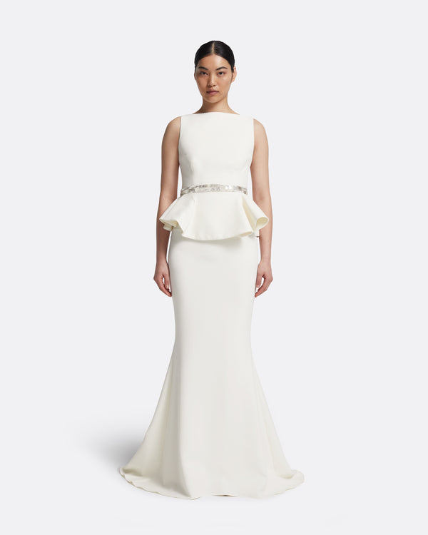 Safiyaa Komomi Top In Ivory With Crystal