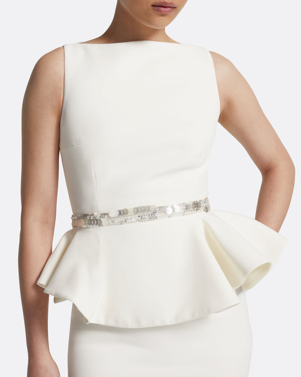 Safiyaa Komomi Top In Ivory With Crystal