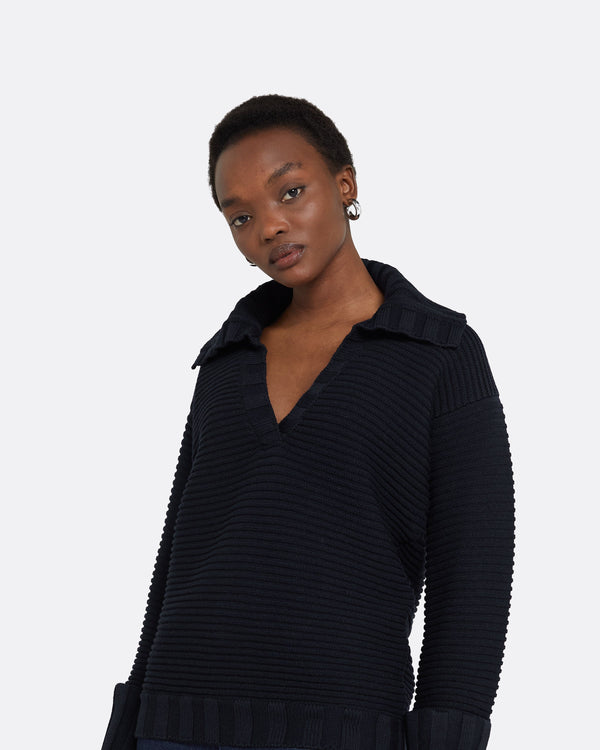 Safiyaa Kratos Navy Knit Top