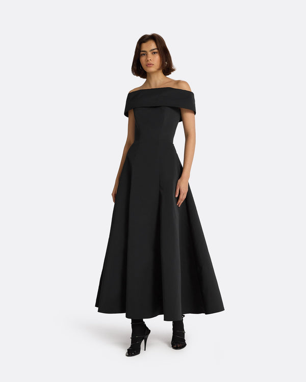 Safiyaa Kristiana Black Midi Dress