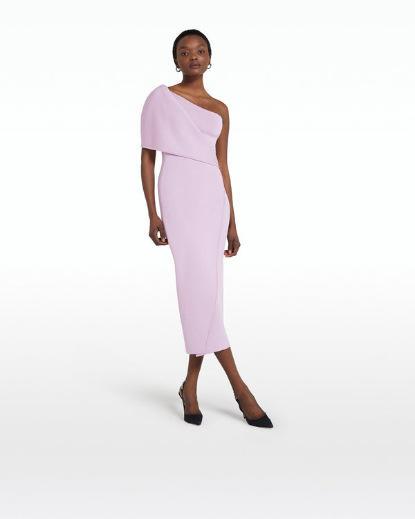 safiyaa Kristine Lilac Snow Knit Midi Dress