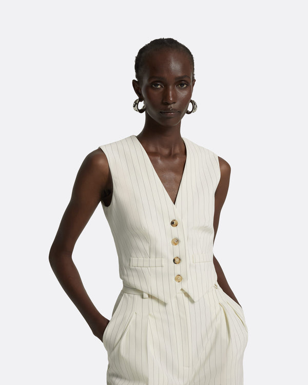 Safiyaa Lana Ivory Waistcoat