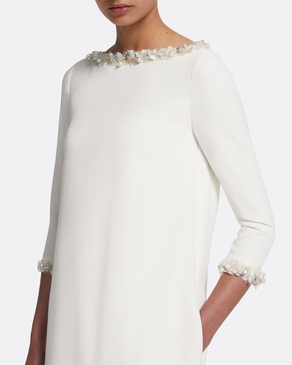 Safiyaa Lanai Long Dress In Ivory With Crystal