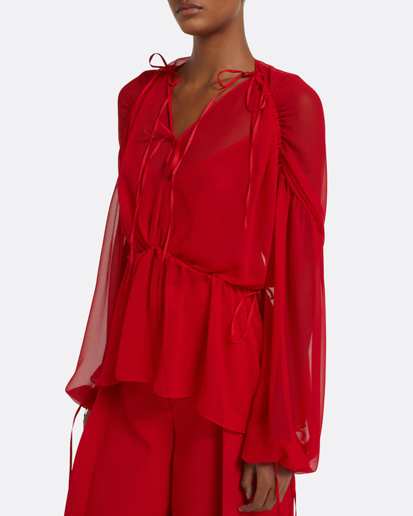 Safiyaa Landon Top In Lacquer Red
