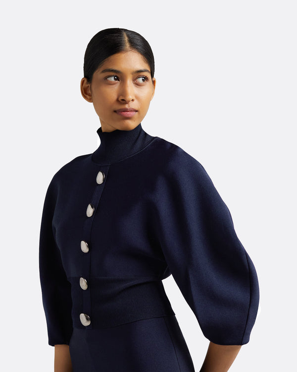 Safiyaa Lena Navy Knit Top