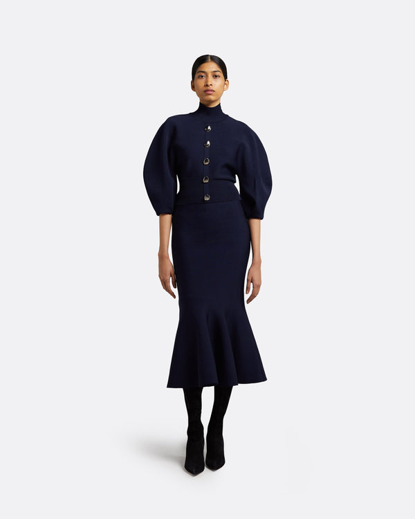 safiyaa Lena Navy Knit Top