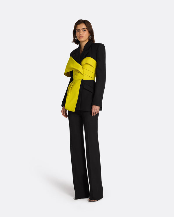Safiyaa Lenalle Black & Chartreuse Jacket
