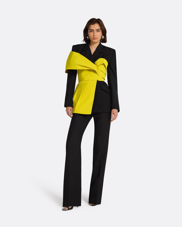 safiyaa Lenalle Black & Chartreuse Jacket