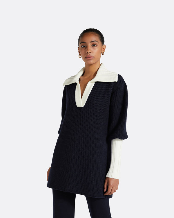 Safiyaa Leonie Navy & Ivory Knit