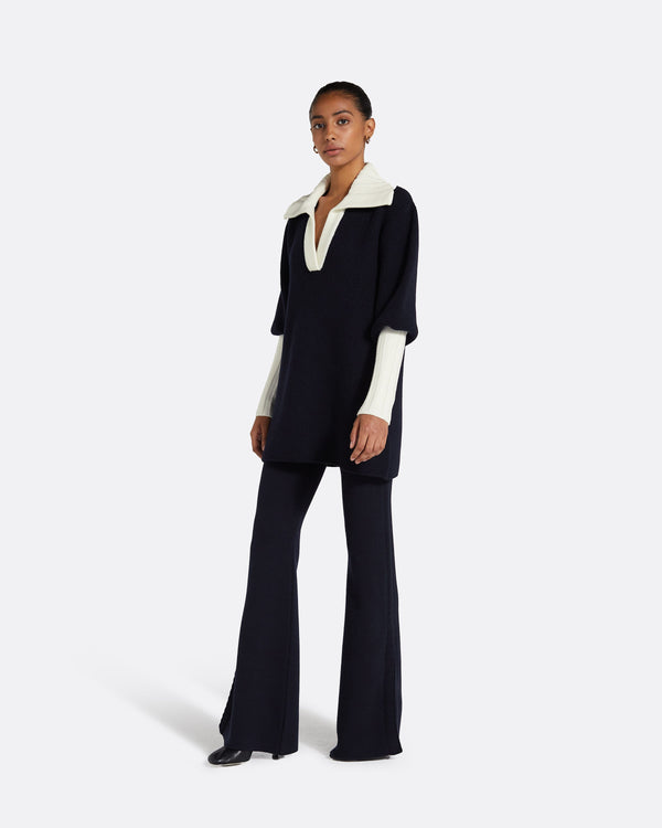 Safiyaa Leonie Navy & Ivory Knit