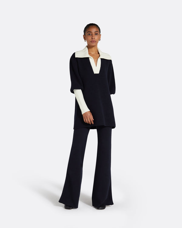 safiyaa Leonie Navy & Ivory Knit