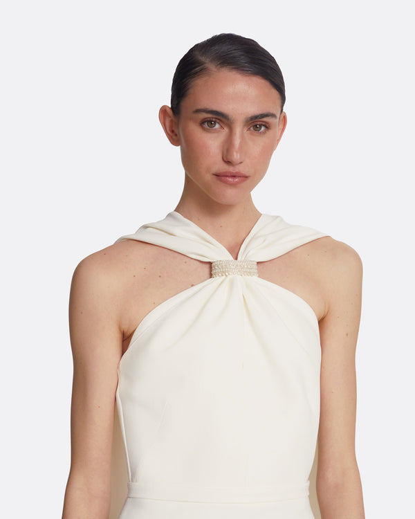 Safiyaa Lilien Ivory Long Dress