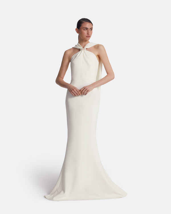 safiyaa Lilien Ivory long Dress