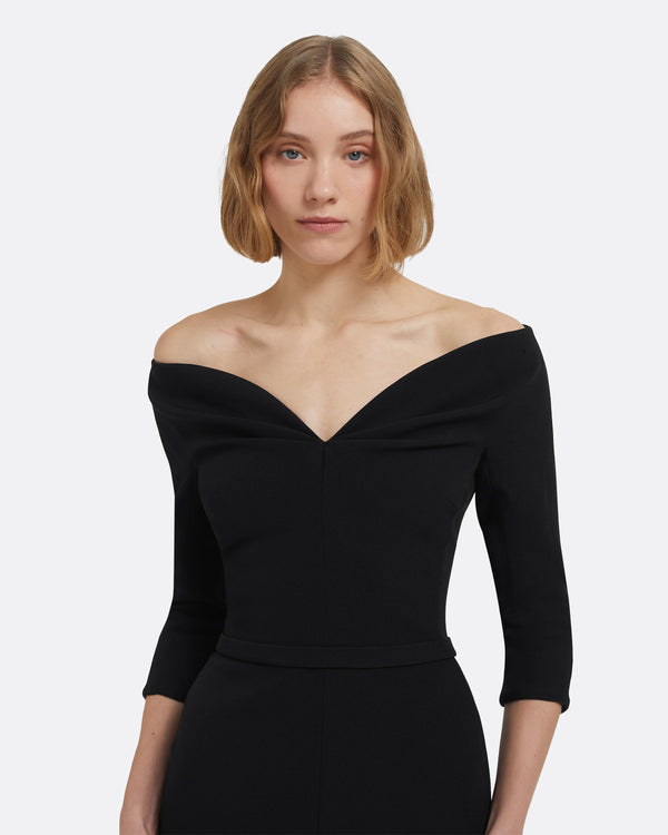 Safiyaa Linda Midi Dress In Black