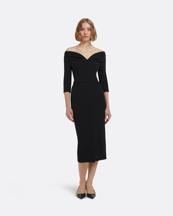 safiyaa Linda Midi Dress in Black
