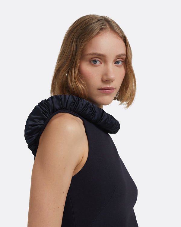 Safiyaa Liora Long Dress In Midnight Navy