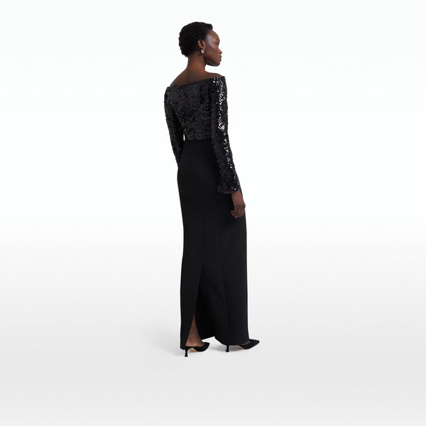 Safiyaa Liza Black Long Dress