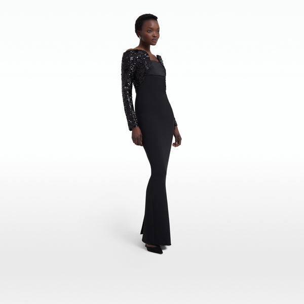 Safiyaa Liza Black Long Dress