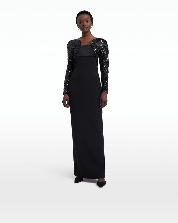 safiyaa Liza Black Long Dress