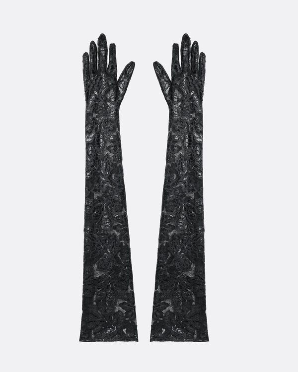 safiyaa Long Gloves In Black Lace