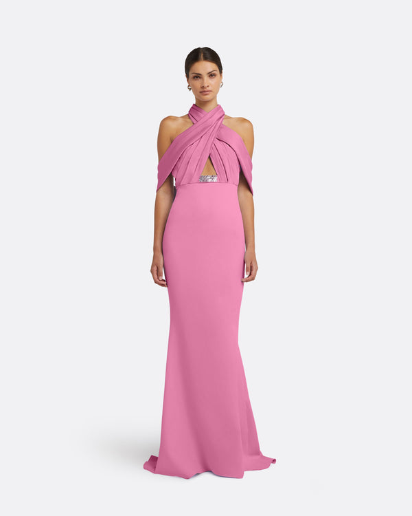safiyaa Louella Aurora Embroidered Long Dress