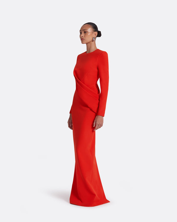 Safiyaa Louna Scarlet Red Long Dress