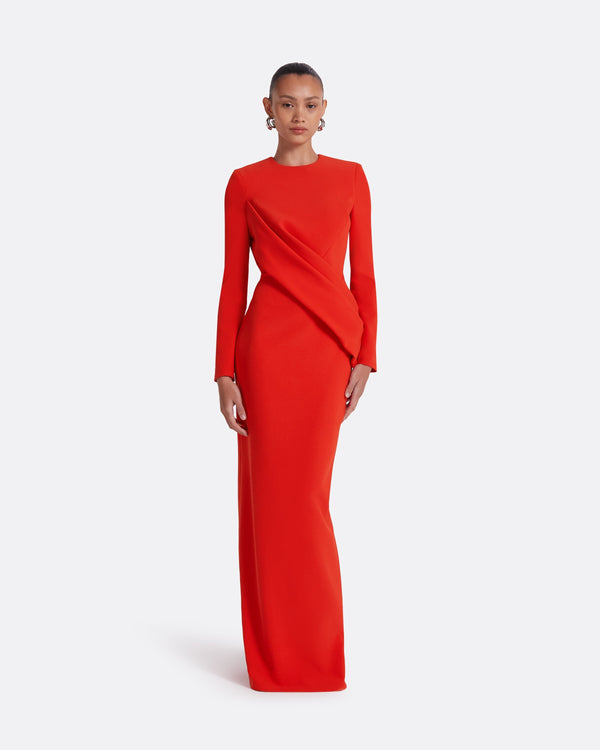 safiyaa Louna Scarlet Red Long Dress