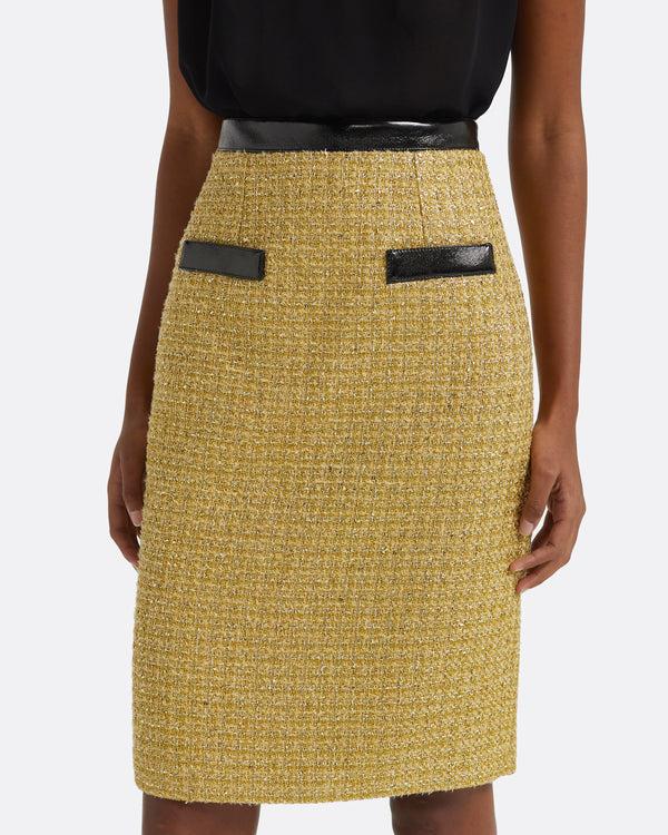 Safiyaa Lucas Midi Skirt In Yellow Gold