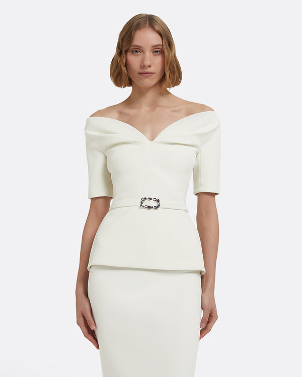 safiyaa Lyddie Top in Ivory