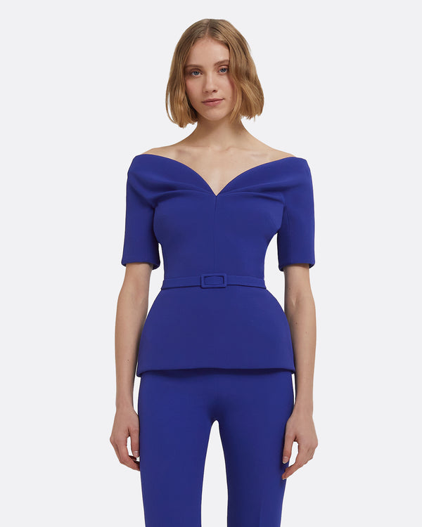 safiyaa Lyddie Top in Skiathos Blue