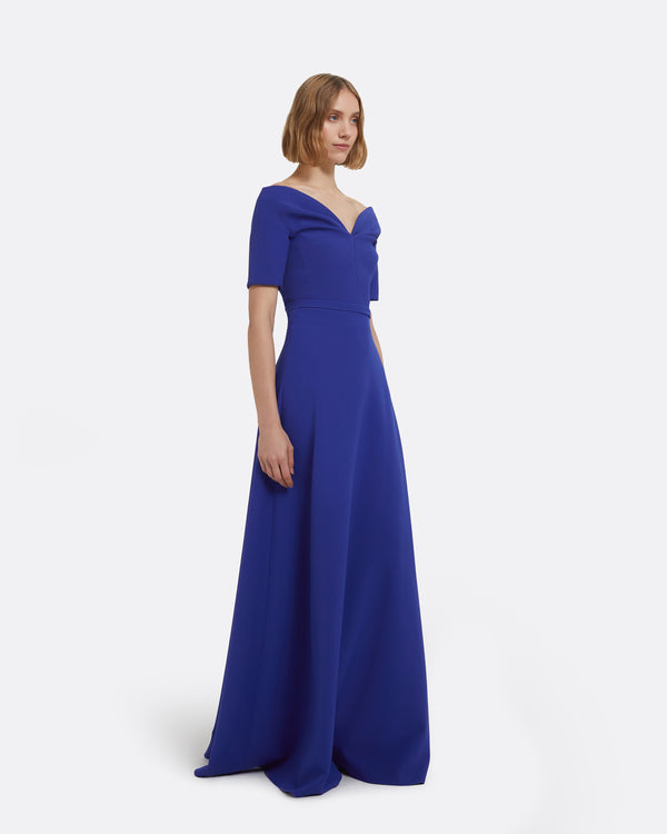 Safiyaa Lydia Long Dress In Skiathos Blue