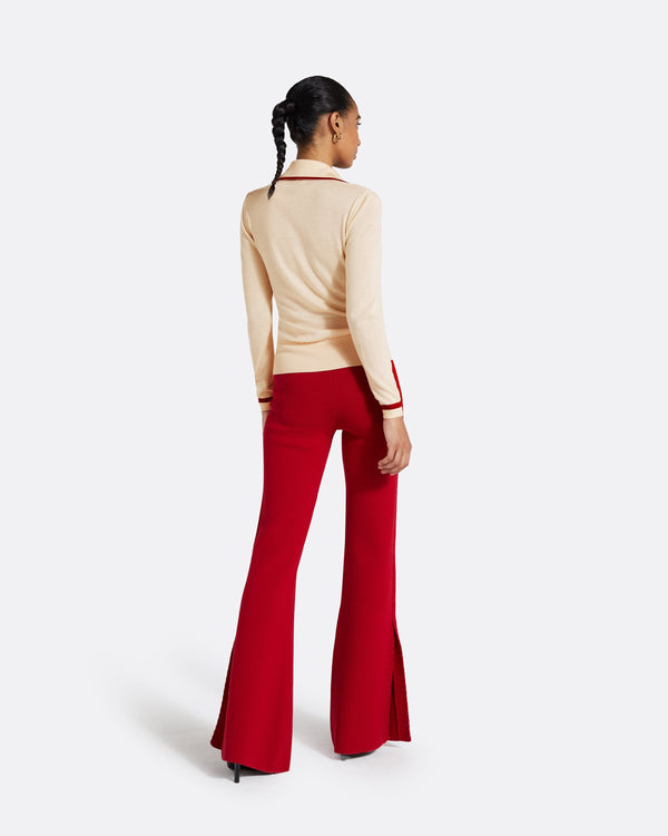 Safiyaa Lydie Powder & Azalea Red Knit