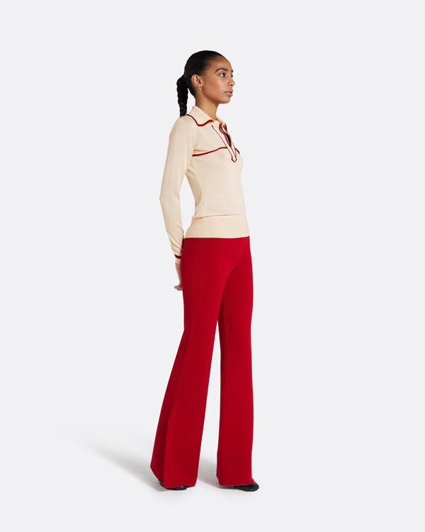 Safiyaa Lydie Powder & Azalea Red Knit