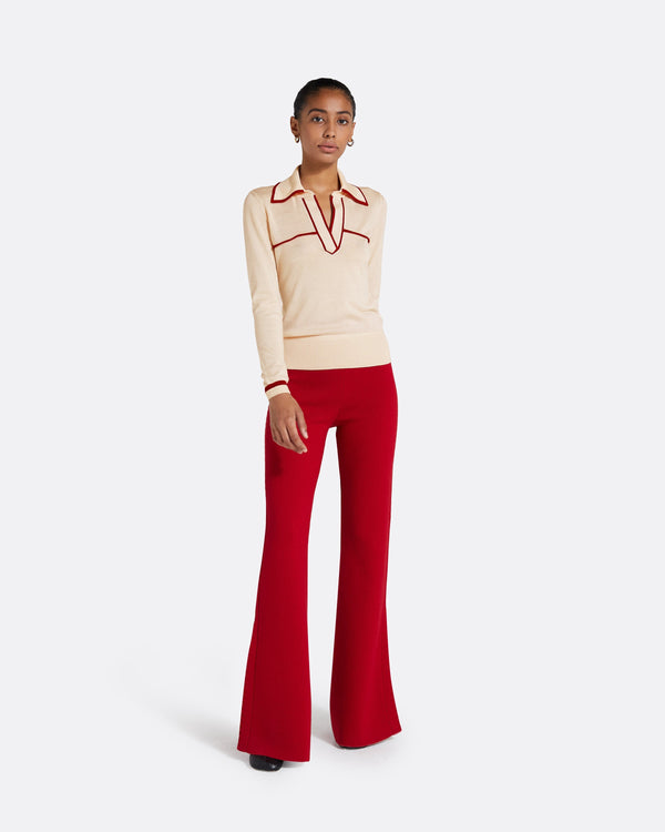 safiyaa Lydie Powder & Azalea Red Knit