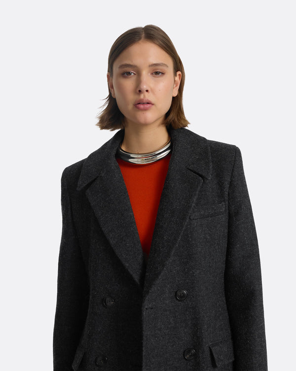 Safiyaa Marlena Speckled Grey Coat