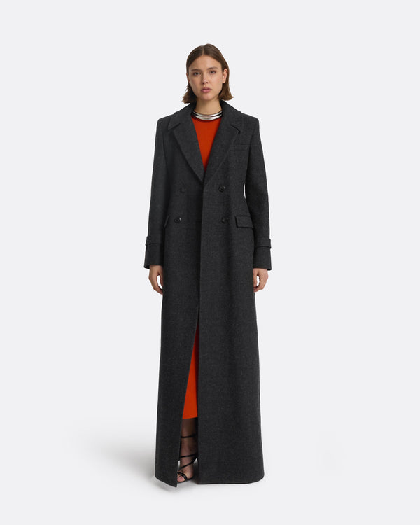 safiyaa Marlena Speckled Grey Coat