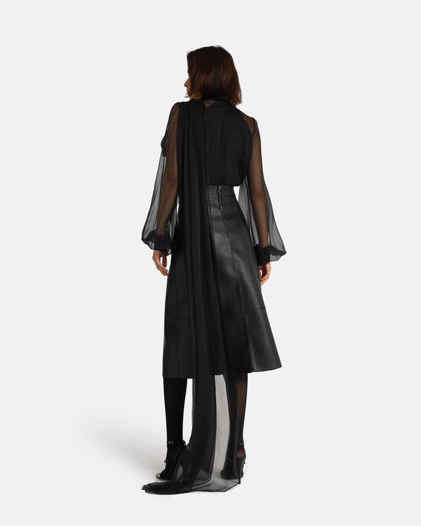 Safiyaa Mathilde Black Vegan Leather Skirt