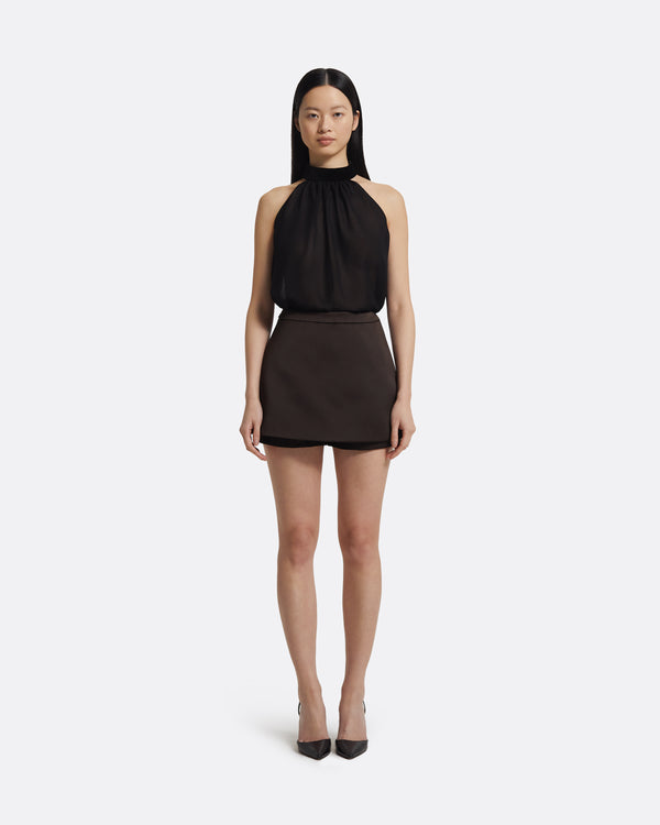safiyaa Matilda Skirt in Peat Brown