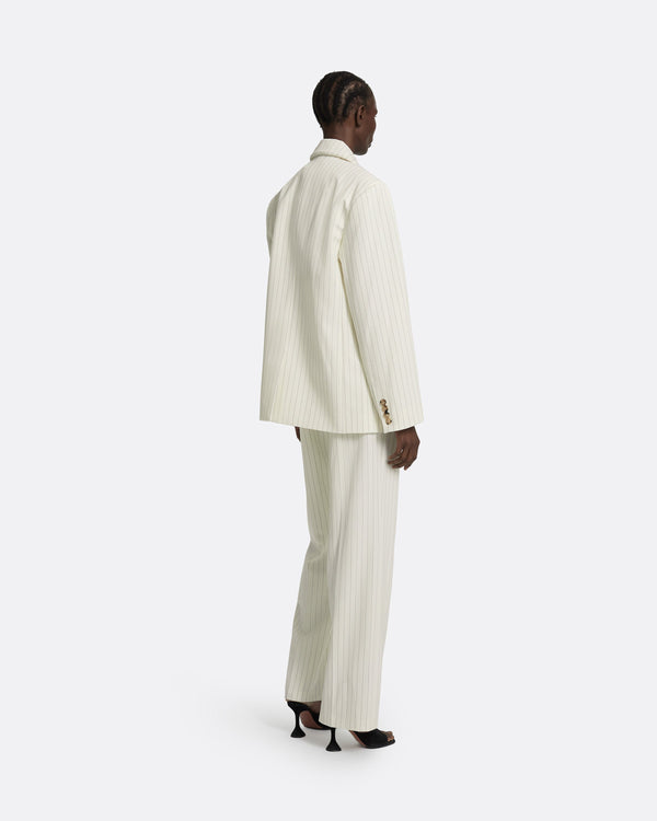 Safiyaa Maurissa Ivory Pinstripe Jacket
