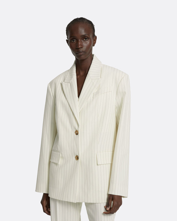 Safiyaa Maurissa Ivory Pinstripe Jacket