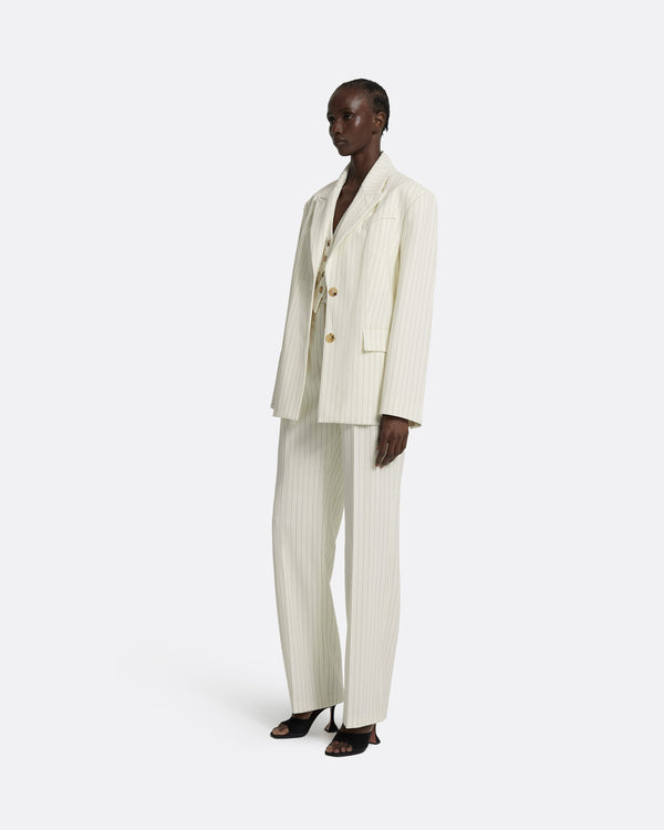 Safiyaa Maurissa Ivory Pinstripe Jacket
