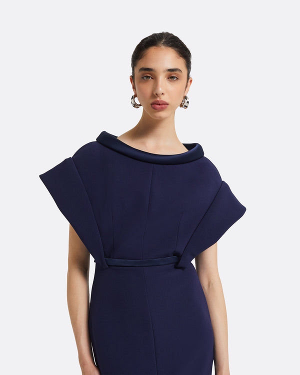 Safiyaa Meral Azurite Blue Midi Dress
