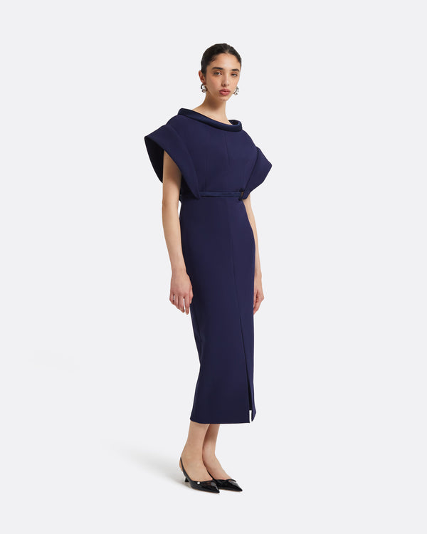 Safiyaa Meral Azurite Blue Midi Dress
