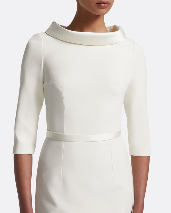 Safiyaa Meryl Midi Dress In Ivory